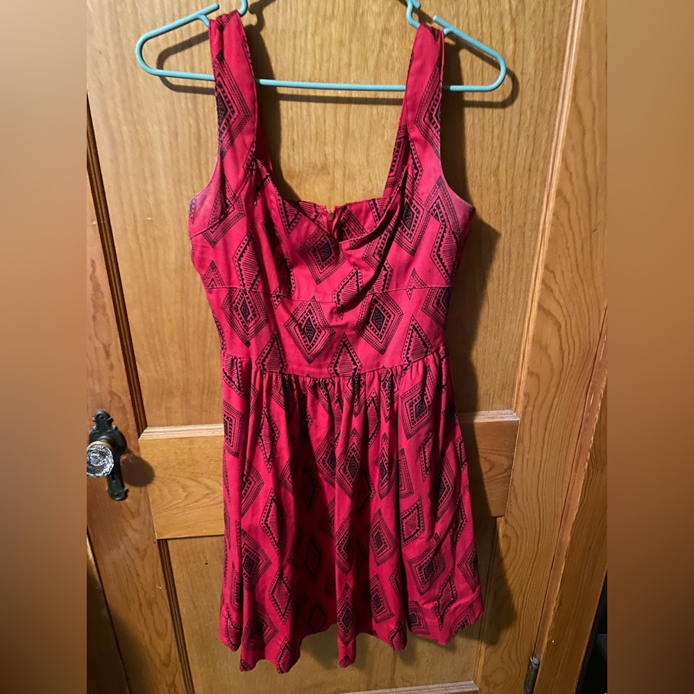 Vintage ModCloth Aztec dress in red